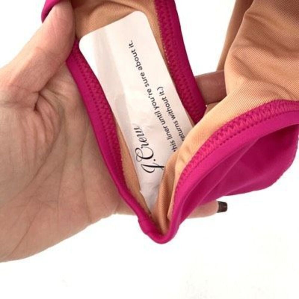 J. Crew Ruched Ruffle One Piece Swimsuit In Radiant Fuchsia Size 8 - Picture 3 of 5